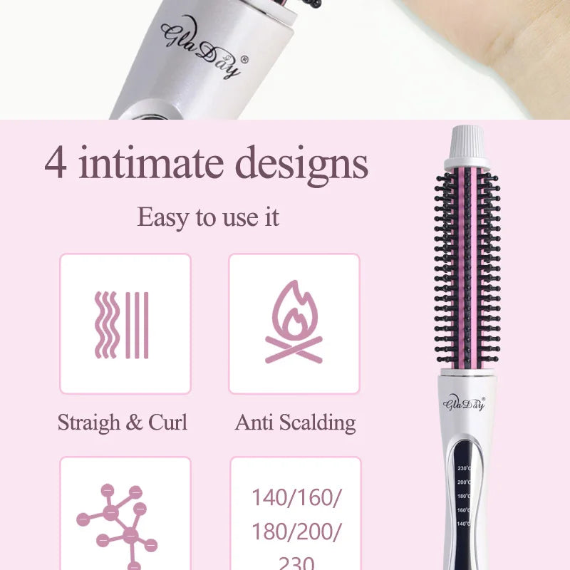Hair Curler Hair Straightening Brush Hot Heating Comb Hair Straight Styler Corrugation Curling Iron Hair Curler Comb