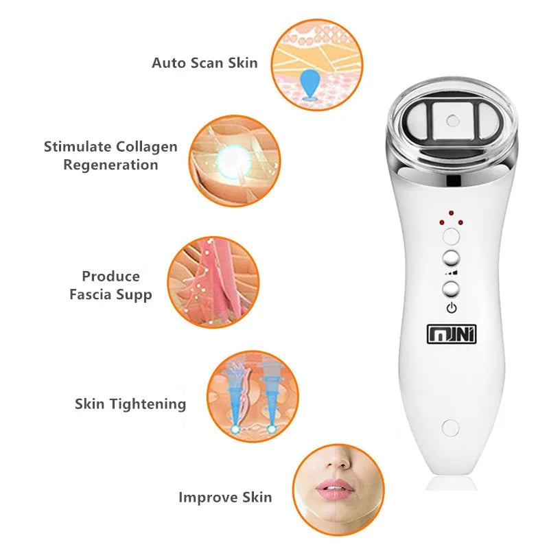 Mini HIFU Machine for Face Ultrasound Machine Skin Care Products RF Fadiofrecuencia Facial Face Lifting Anti Wrinkles Tightening