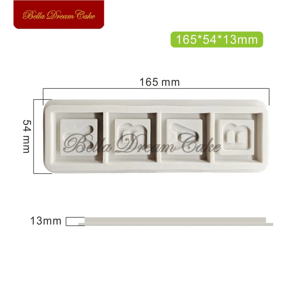 Baby Blocks Letter Silicone Mold Fondant Mould DIY Candy Chocolate Clay Model Cake Decorating Tools Kitchen Baking Accessories