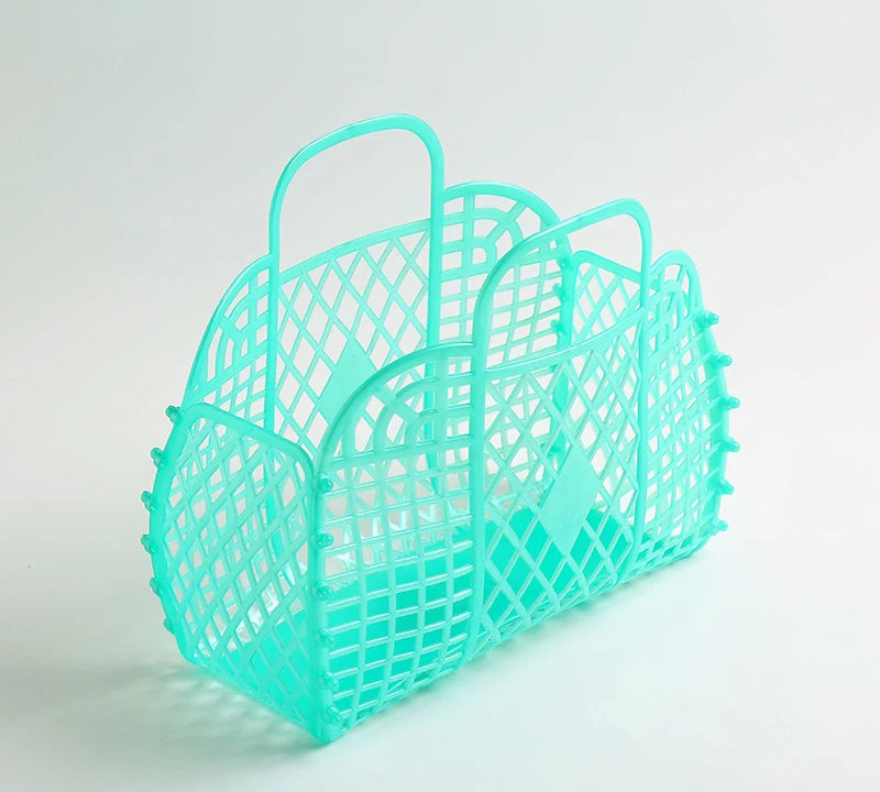 Large Bathroom Laundry Basket,Foldable Mesh,Portable Plastic Bathroom Laundry Basket,Assemble the Wash Basket,Reusable Shopping