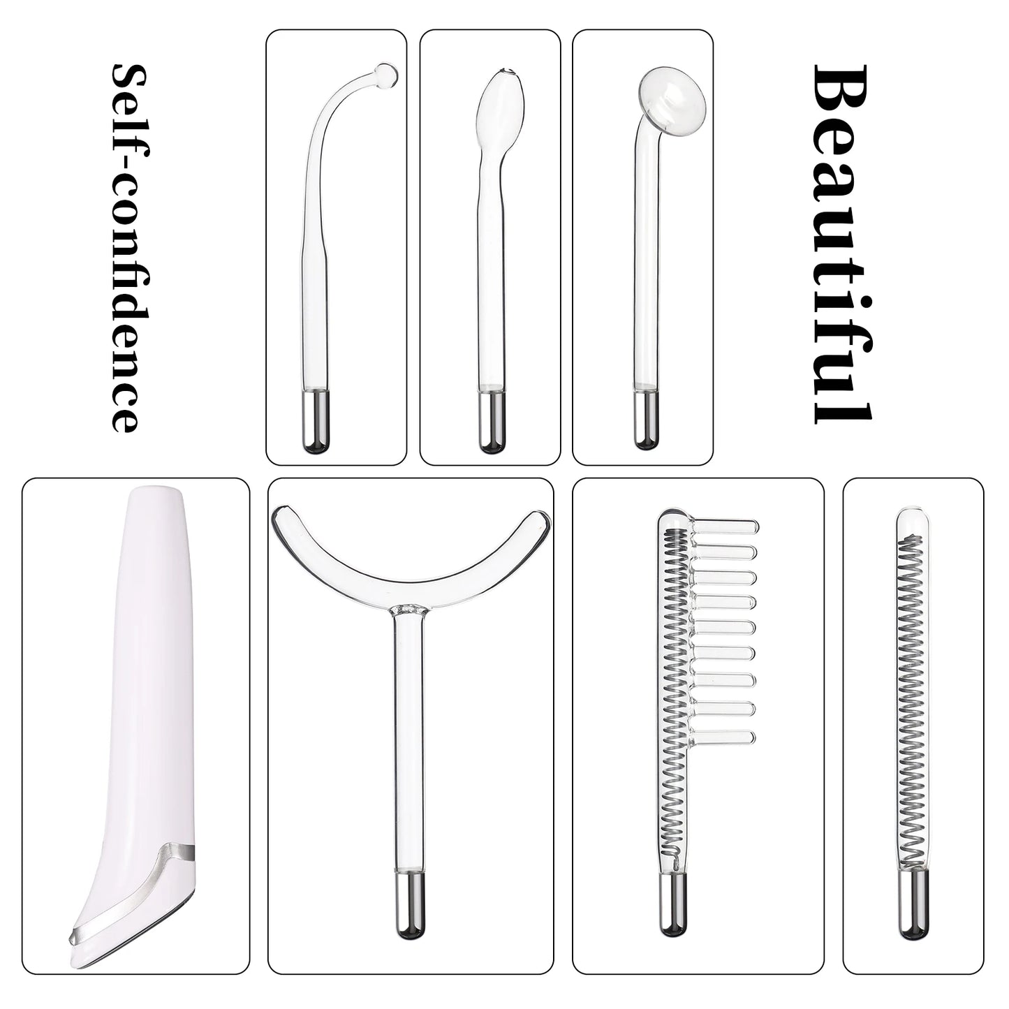 6 in 1 Touch Panel High Frequency Facial Machine For Hair Face Electrotherapy Wand Argon Treatment Acne Skin Care