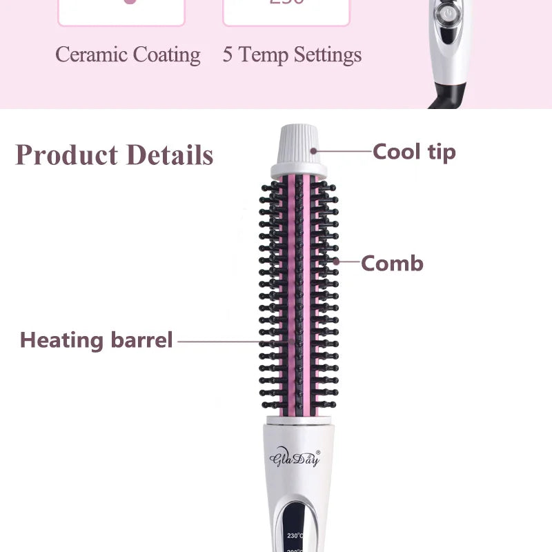 Hair Curler Hair Straightening Brush Hot Heating Comb Hair Straight Styler Corrugation Curling Iron Hair Curler Comb