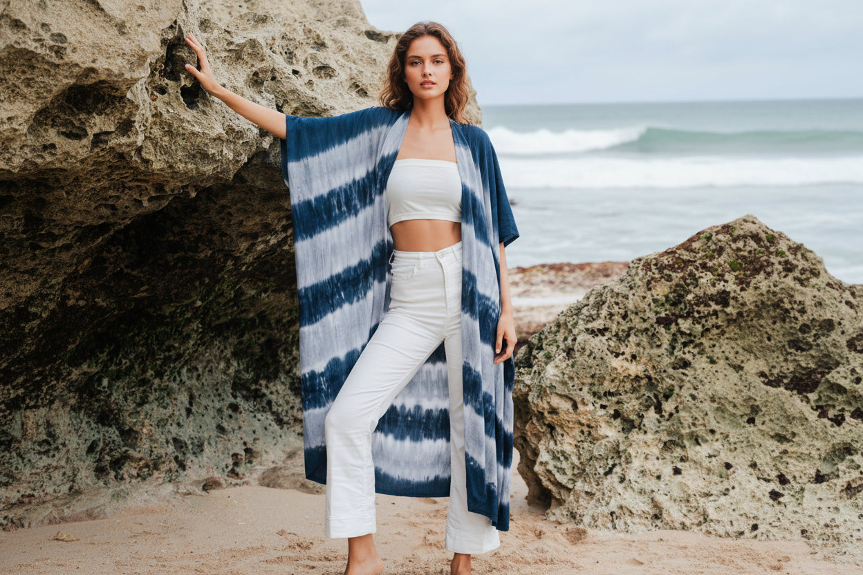 Stripey Kimono - Monochrome