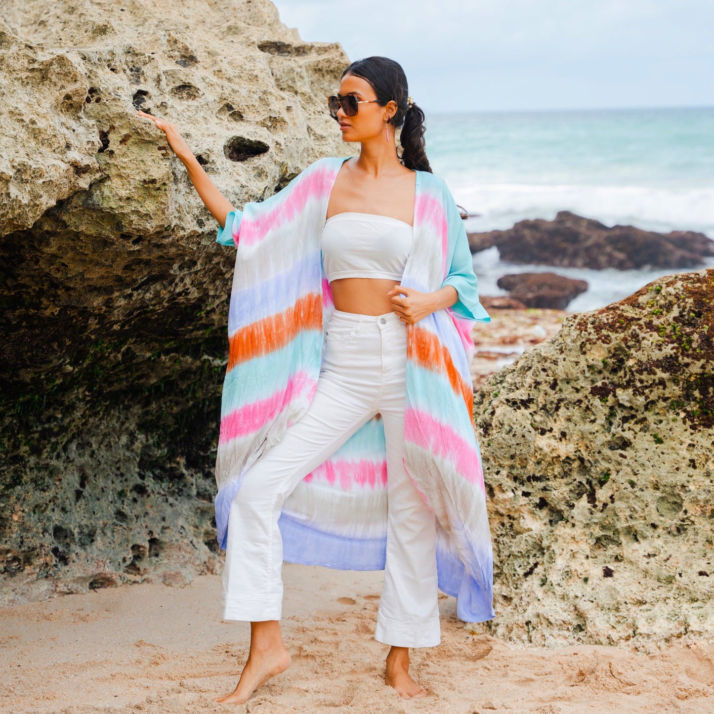 Stripey Kimono - Rainbow