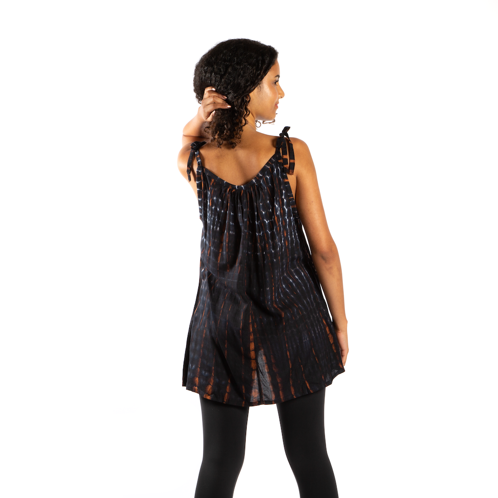 Tie-Dye Bone Motif Tank Top