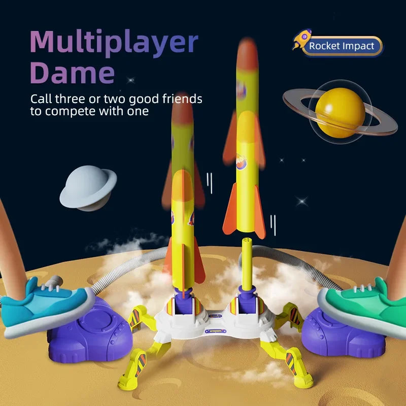 Kid Air Rocket Foot Pump Launcher Toys Sport Game Jump Stomp Outdoor Child Play Set Toy Pressed Rocket Launchers Pedal Games Toy