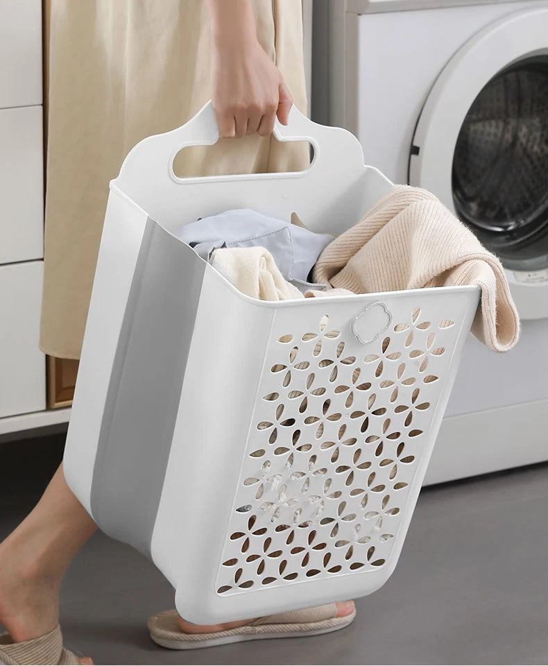 Folding Bathroom Laundry Basket Wall-mounted Dirty Clothes Storage Basket Household Laundry Bag Laundry Organizer Dropshipping