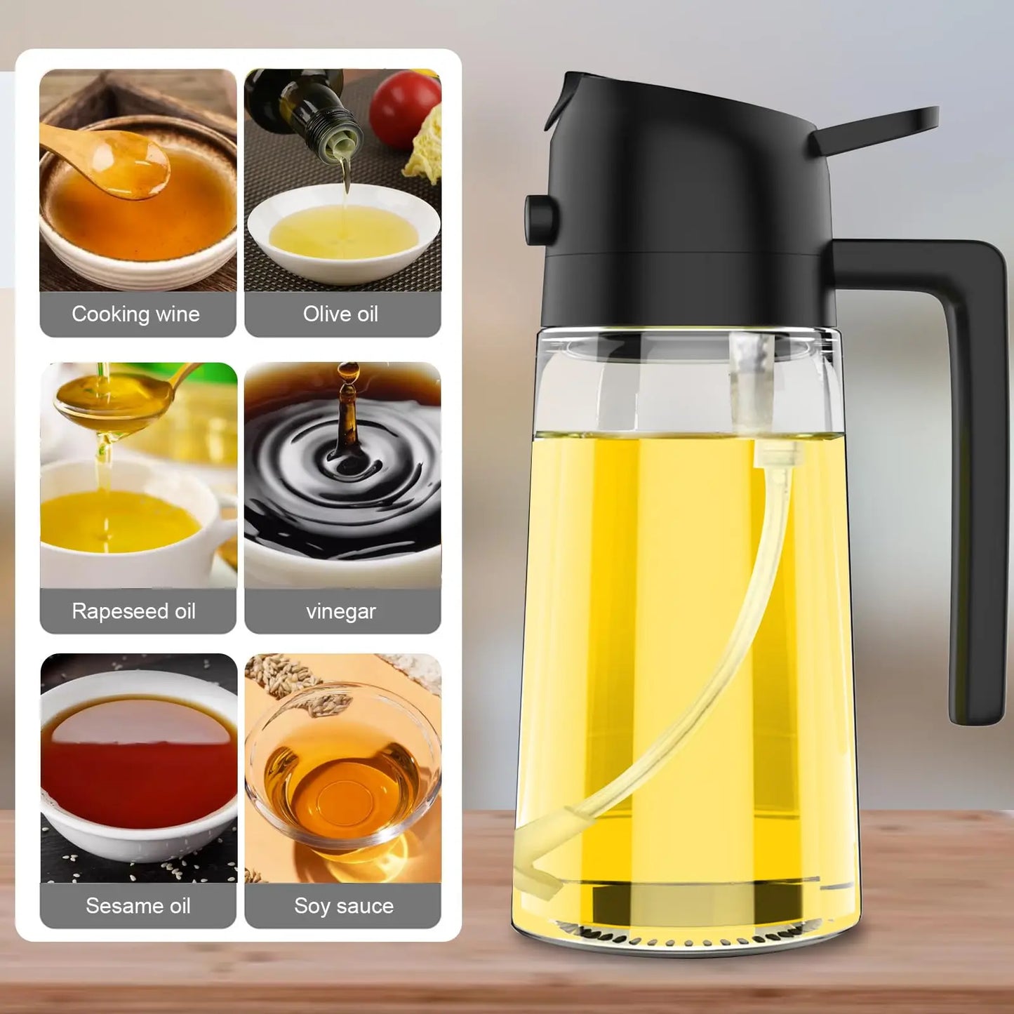 200/300/500ML Pneumatic Spray Bottle Fitness Barbecue Spray Oil Dispenser Kitchen Oil Spray Bottle Cooking Olive Oil Sprayer