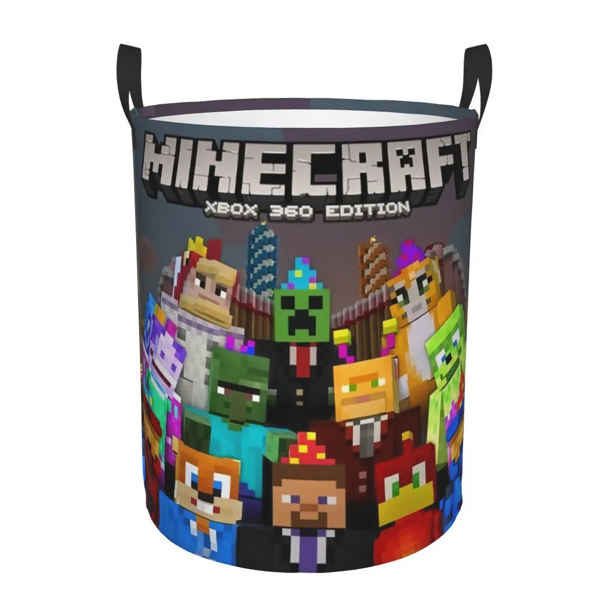 Custom Anime Game Mine C-Crafts Cartoon Laundry Hamper Large Clothes Storage Basket Toy Bin Organizer for Kids