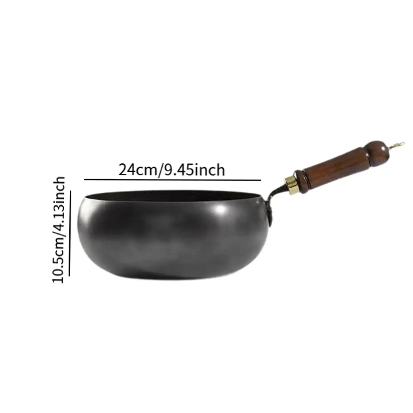 Nonstick Wok No Coating Gas Boiling Stir Fry Pan for Restaurant Camping Home Frying Pan Iron Wok with Wood Handle