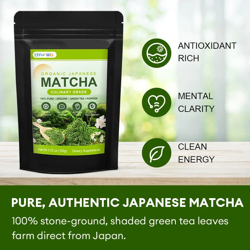 Glutathione & High Quality Pure Matcha Powder From Natural Green Tea Supports Whitening Skin, Boost Metabolism and Protect Liver