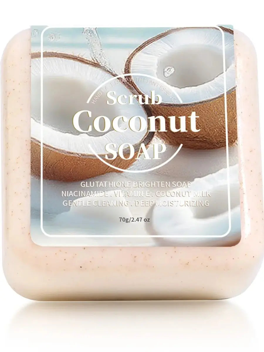 Coconut Glutathione Natural Plant Oil Whitening Cleansing Soap, Portable Travel Business Trip Hotel Cleansing and Bathing Essential Oil Soap Handmade Soap