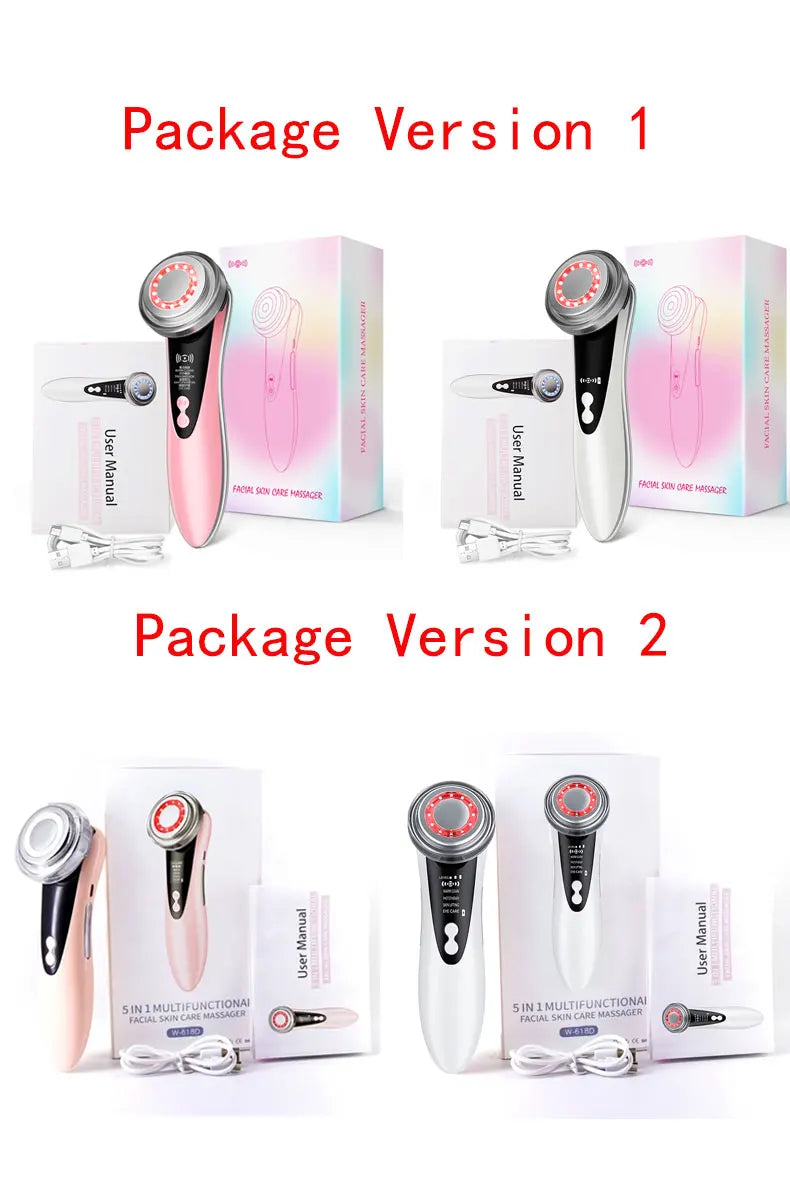 EMS Facial Massager Skin Care Tools 4 in 1 RF Face Lift Multifunction Firm Device Skin Rejuvenation Wrinkle Removal