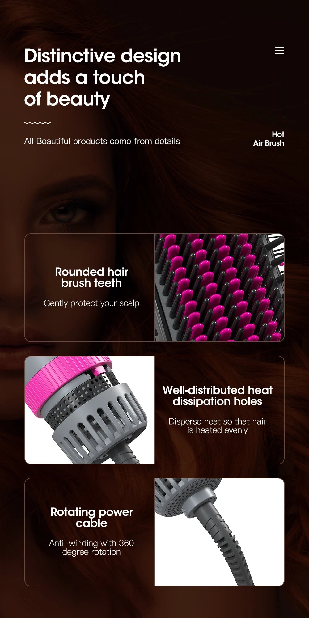 Kinseibeauty Hair Dryer Comb Straightener Dual-purpose Hot Air Brush Ceramic Anti-ironing Blower Multi-function Styling Tools