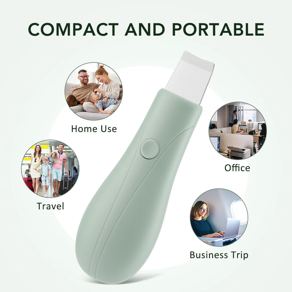 Electric Ultrasonic Skin Scrubber Vibration Face Spatula Peeling Blackhead Remover Facial Lifting Cleansing Ultrasonic Skin Care