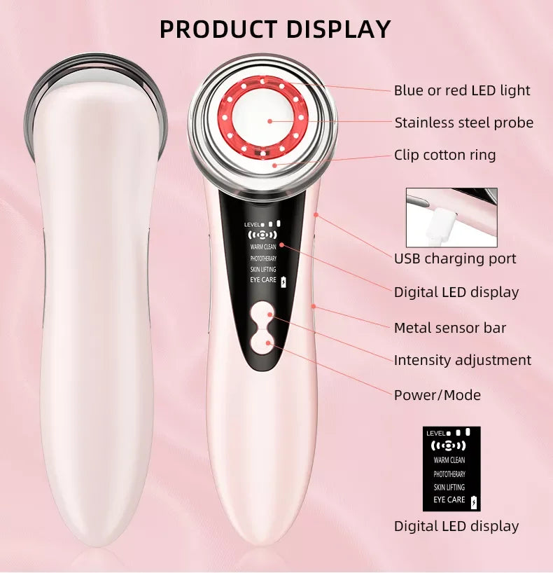 EMS Facial Massager Skin Care Tools 4 in 1 RF Face Lift Multifunction Firm Device Skin Rejuvenation Wrinkle Removal