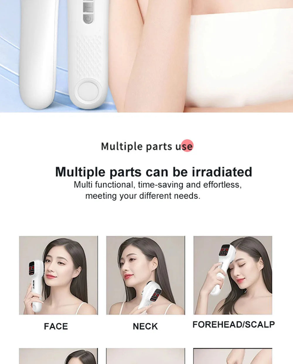 New Handheld Facial Body Red Light LED Laser Therapy Beauty Device Anti Aging Wrinkle Acne Rejuvenation Skin Tighten whitening