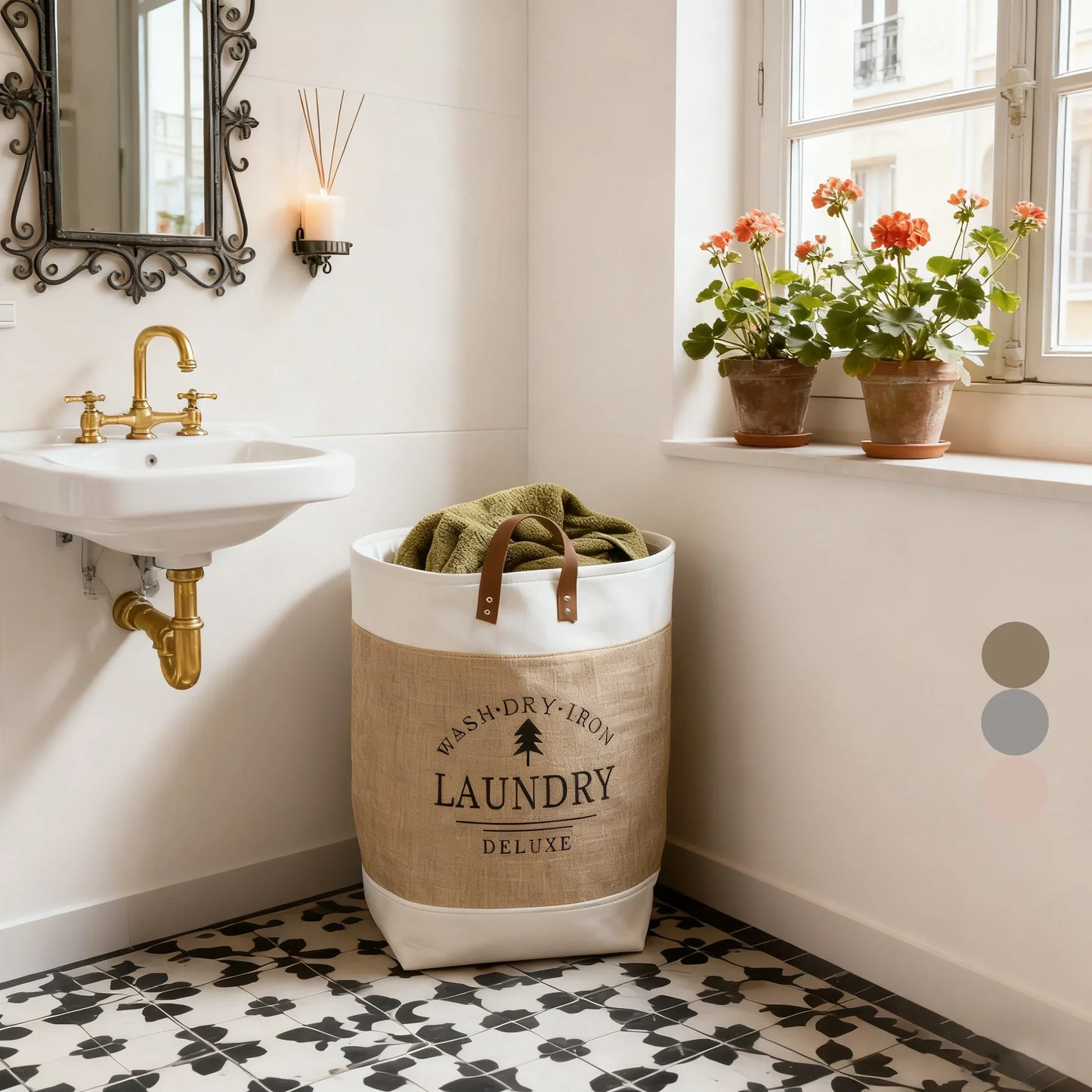 Household Laundry Basket Collapsible Waterproof Clothes Baskets with Handles Dirty Fabric Laundry Basket for Bedroom Balcony