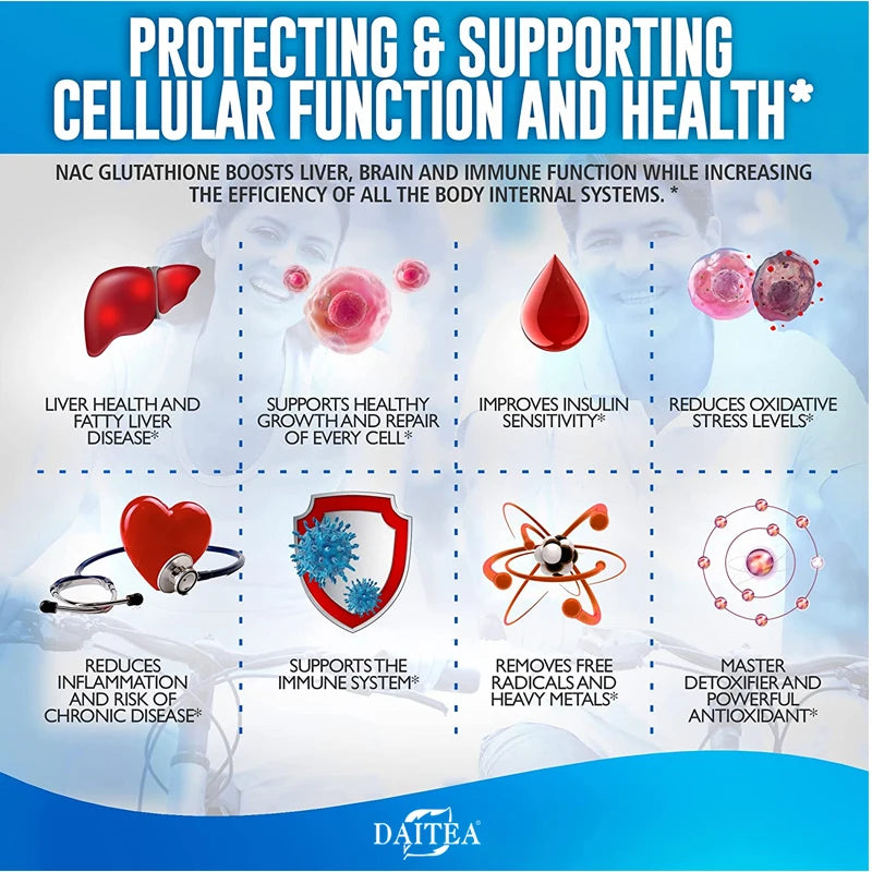 Daitea Glutathione Protein Capsules, Beautiful Skin, Antioxidant Supplement, Healthy Skin Care, Hair, Nails, Immune Support