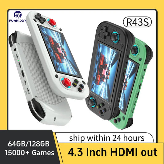 R43S Retro Handheld Video Game Console Open Source Linux System 4.3Inch IPS Screen Portable Pocket Video Player Gaming Machine
