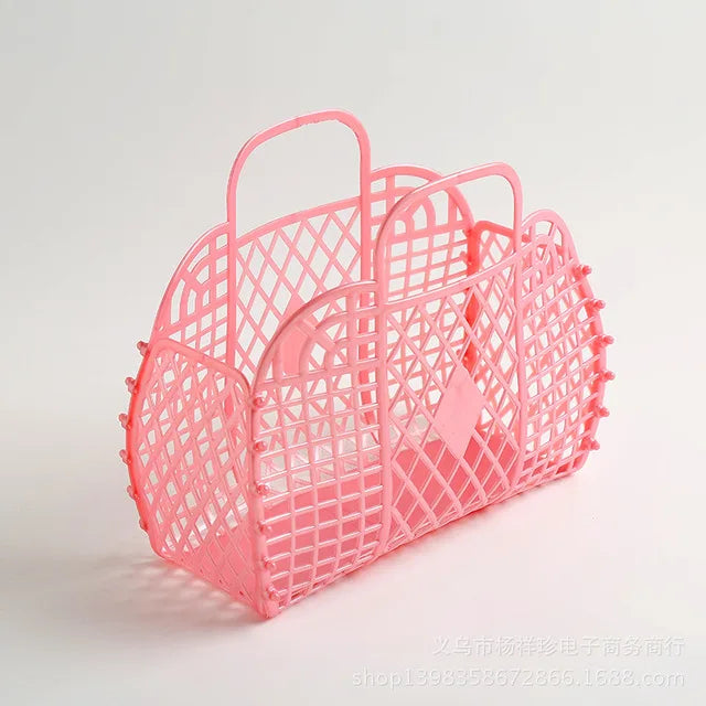 Large Bathroom Laundry Basket,Foldable Mesh,Portable Plastic Bathroom Laundry Basket,Assemble the Wash Basket,Reusable Shopping