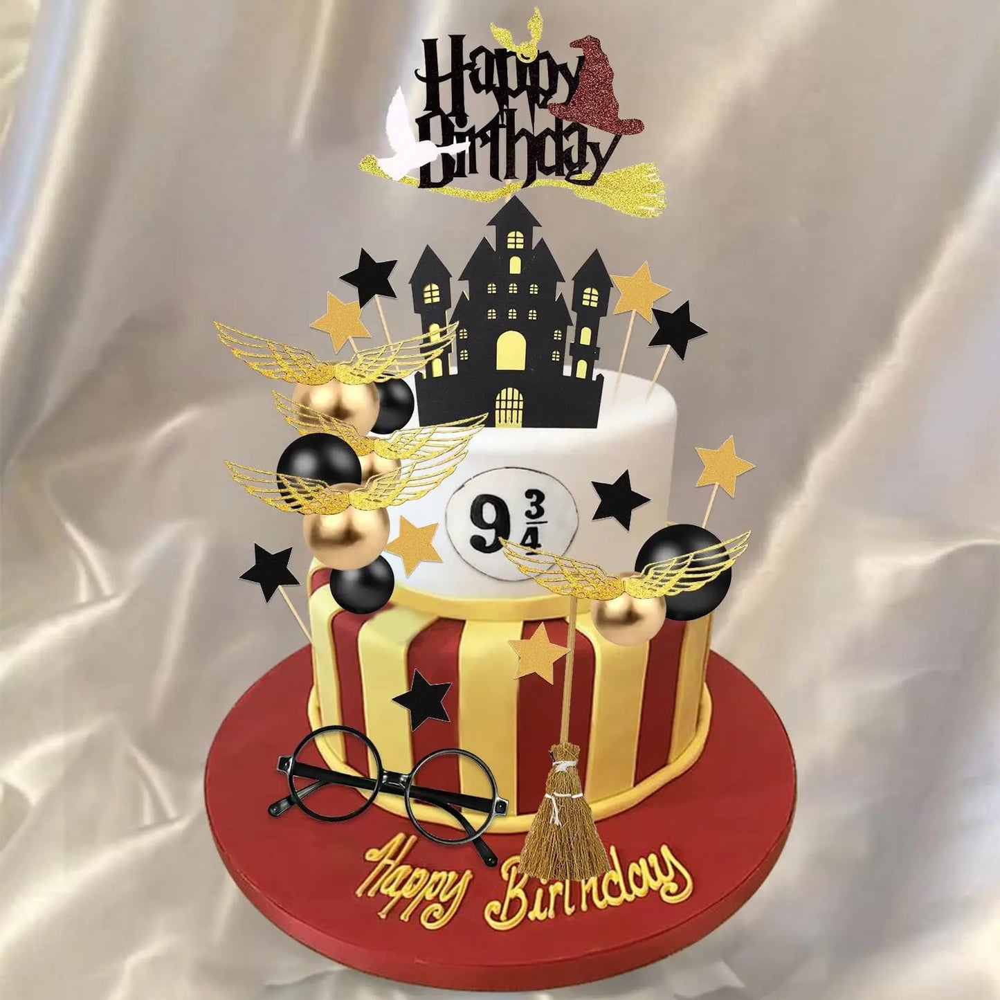 11 PCS Wizard Party Supplies - Wizard Cake Topper & Decoration - Birthday Party Favors