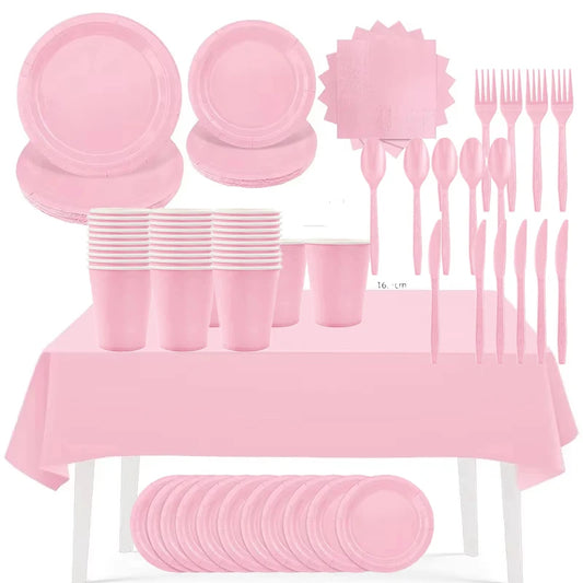 Pink Party Supplies - full pink party set