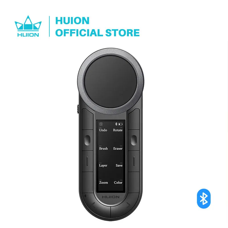 Huion Keydial Remote Mini Wireless Keyboard Dual-dial Controller Bluetooth Connect to Computer Windows macOS iPadOS iOS Android