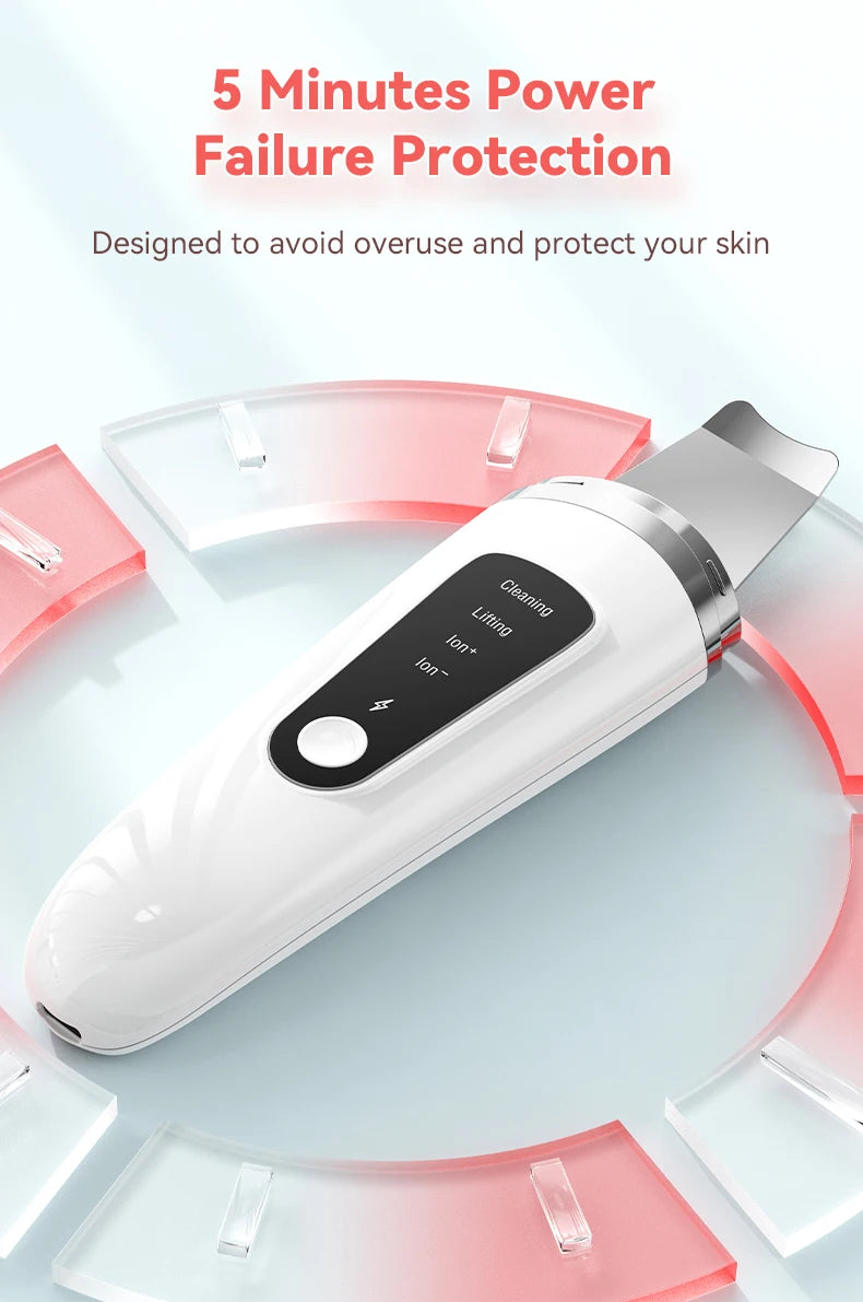 Ultrasonic Skin Scrubber Face Spatula Facial Skin Exfoliator Scraper and Blackhead Remover Pore Cleaner Facial Deep Cleansing