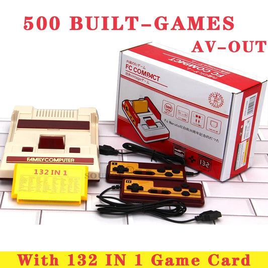 New 8 Bit Retro Classic AV Out TV Video Game Console Family Handheld Game Players For FC Game Compact With 632 Games