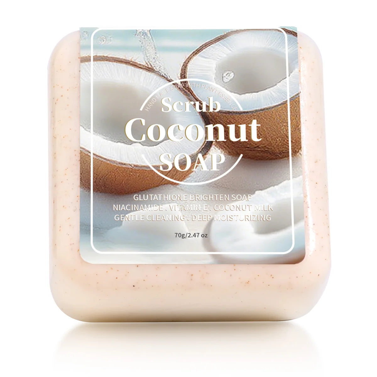 Coconut Glutathione Natural Plant Oil Whitening Cleansing Soap, Portable Travel Business Trip Hotel Cleansing and Bathing Essential Oil Soap Handmade Soap