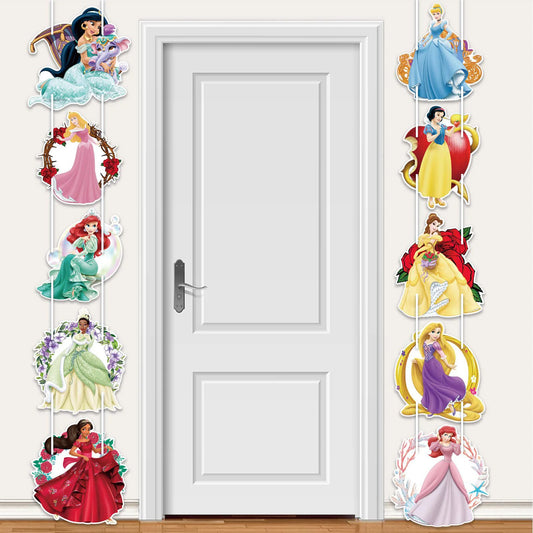 10Pcs Princess Birthday Party Supplies, Snow White, Cinderella, Enchanted Hair, Sleeping Beauty, and Other Lovely，Beautiful and