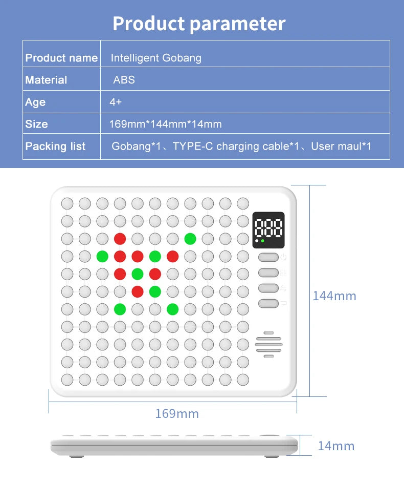 9 in 1 Multifunction Smart Board Game Electronic Chess Backgammon, Go, Tic-Tac-Toe, Whack-a-Mole Combe for Kids Family Tabletop
