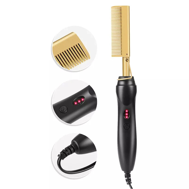 Hot Comb Straightener Electric Hair Straightener Portable Hot Comb Electric Hot Comb For Wigs