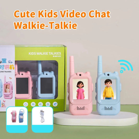 Kids Video Walkie Talkie with 2" HD Screen USB-C Rechargeable One-Click HD Call Intercom For Children Gadgets Technology Gift