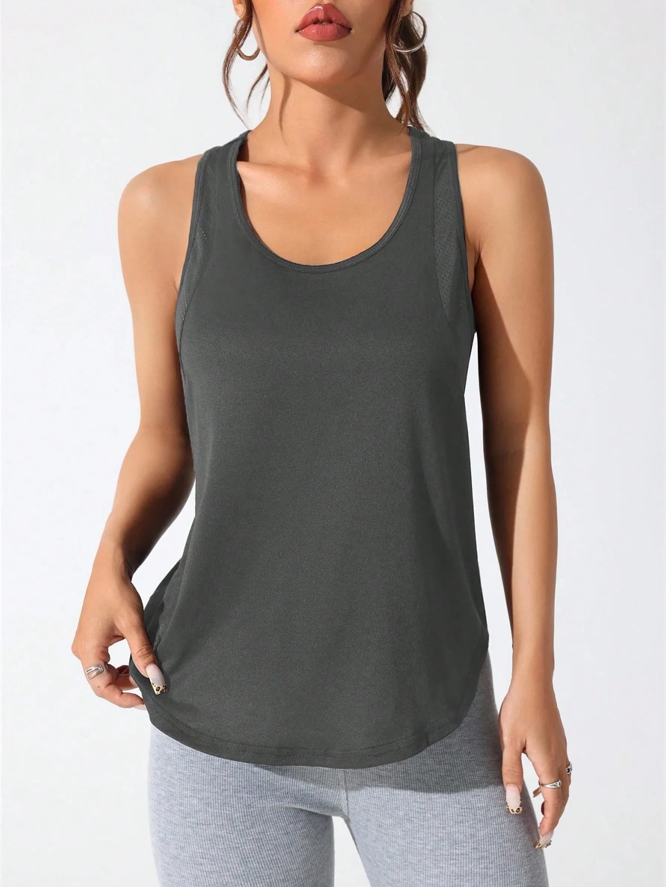 Women's running vest, special letter style, loose long top vest, a good choice for yoga running