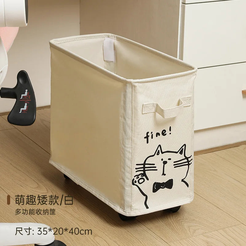 Foldable Laundry Basket Dirty Clothes Basket Clothes Storage Box Yoga Storage Sundries Box with Wheels Bathroom Accessories