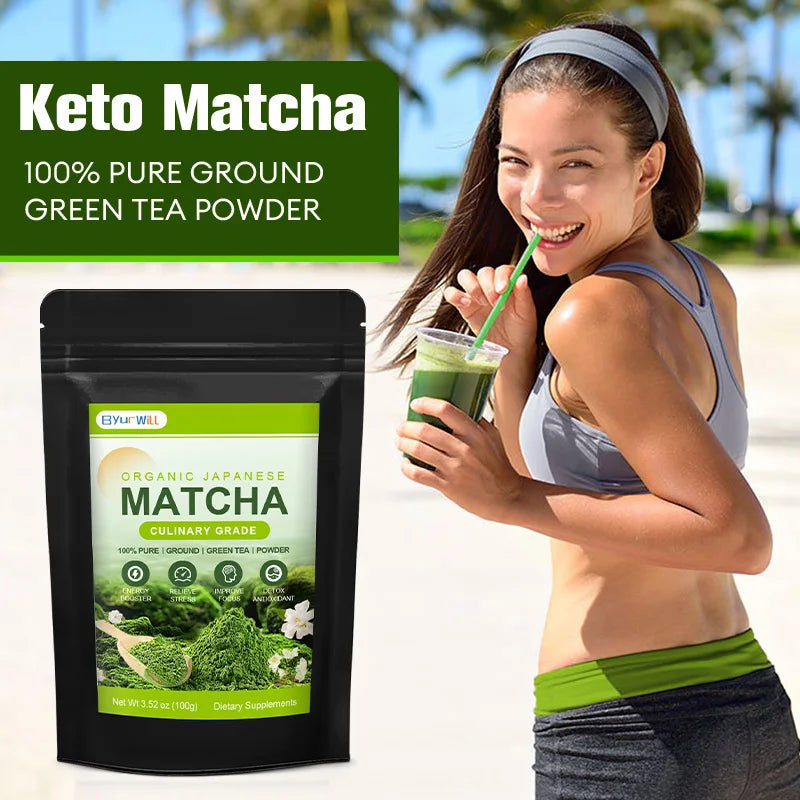 Glutathione & High Quality Pure Matcha Powder From Natural Green Tea Supports Whitening Skin, Boost Metabolism and Protect Liver