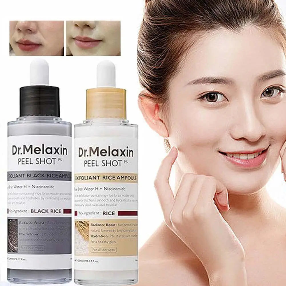 Dr. Melaxin Skin Brightening Black Rice Exfoliating Ampoules Gentle Daily Exfoliating Facial and Body Scrub, Korean Skincare