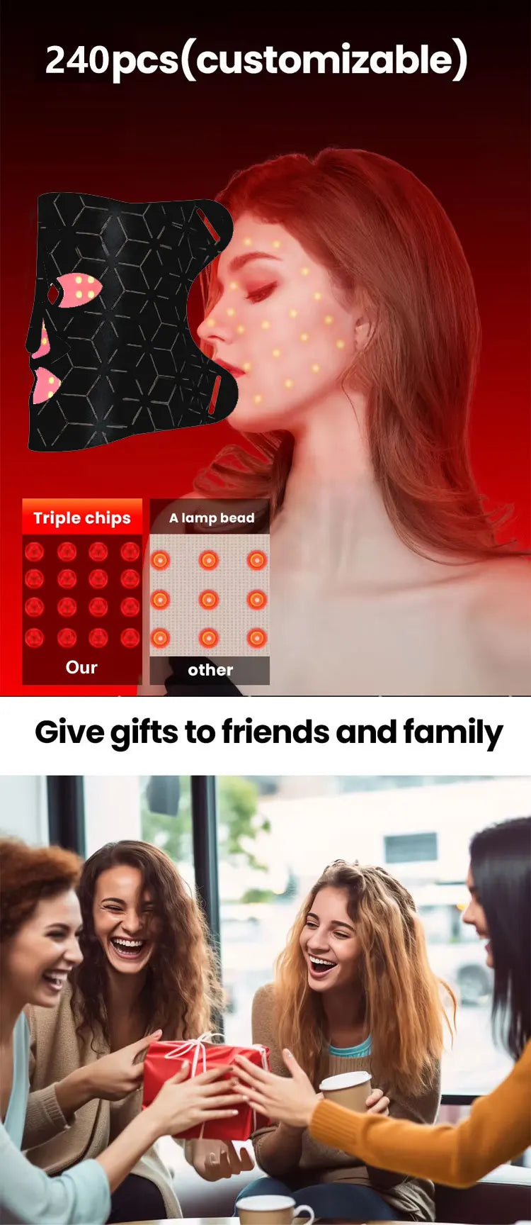 Wholesale Silicone LED Mask Face With Neck LED Photon Red Light Infrared Therapy Flexible Facial Mask Repair Skin Wireless Use