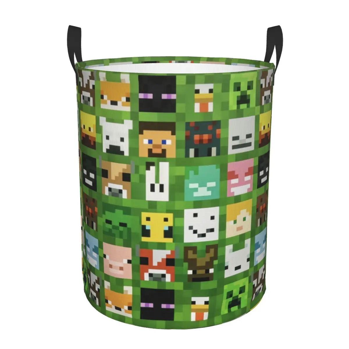 Custom Anime Game Mine C-Crafts Cartoon Laundry Hamper Large Clothes Storage Basket Toy Bin Organizer for Kids