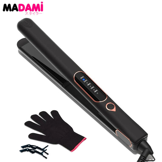 Hair Straightener Curler Tourmaline Ceramic Plate 1 Inch 230°C Professional Hair Flat Iron Salon Styling Tools Dual Voltage