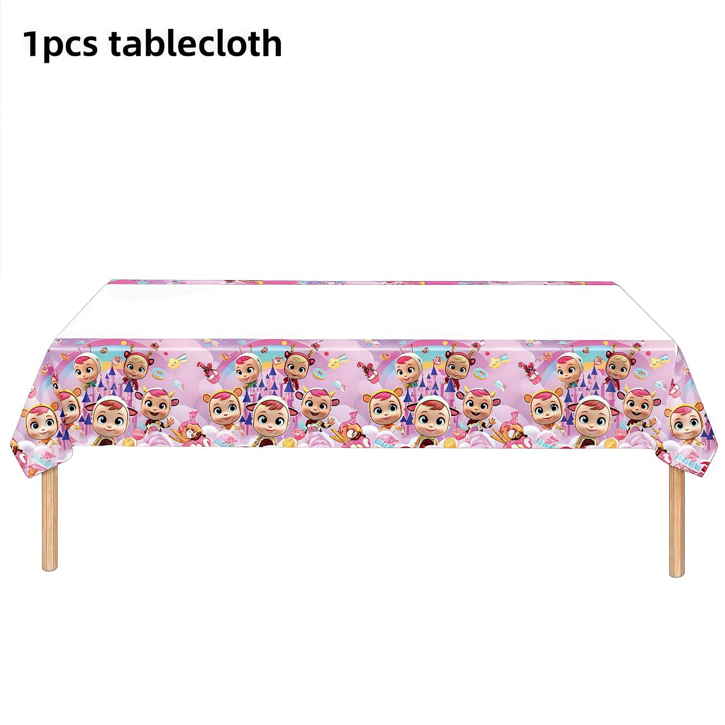 Cry Babiesed Birthday Party Decoration Tableware Cups Plates Balloons Cake Topper Tablecloth Backdrop Baby Shower Party Supplies