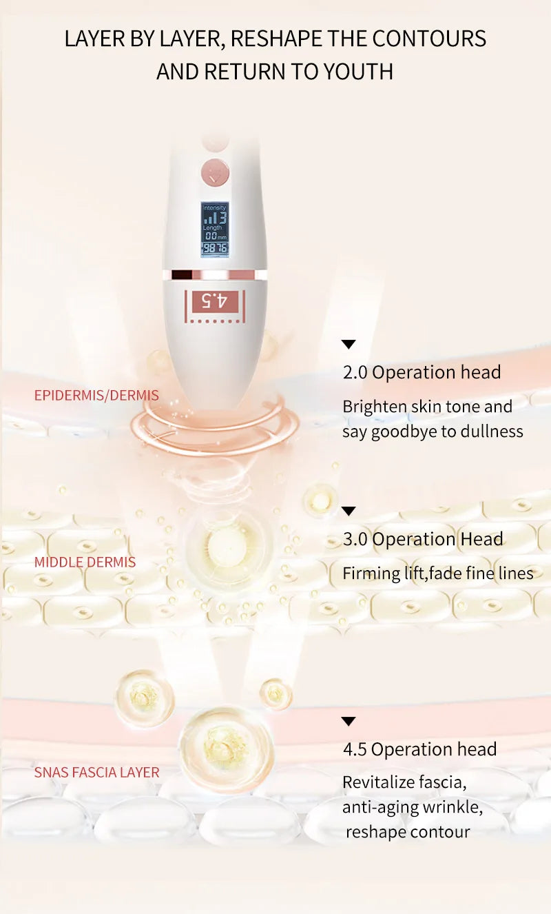 New 7D Mini Hifu Ultrasonic Face Lifting Massager Wrinkle Removal Anti-Aging Skin Tightening Eye Care Beauty Device For Home SPA