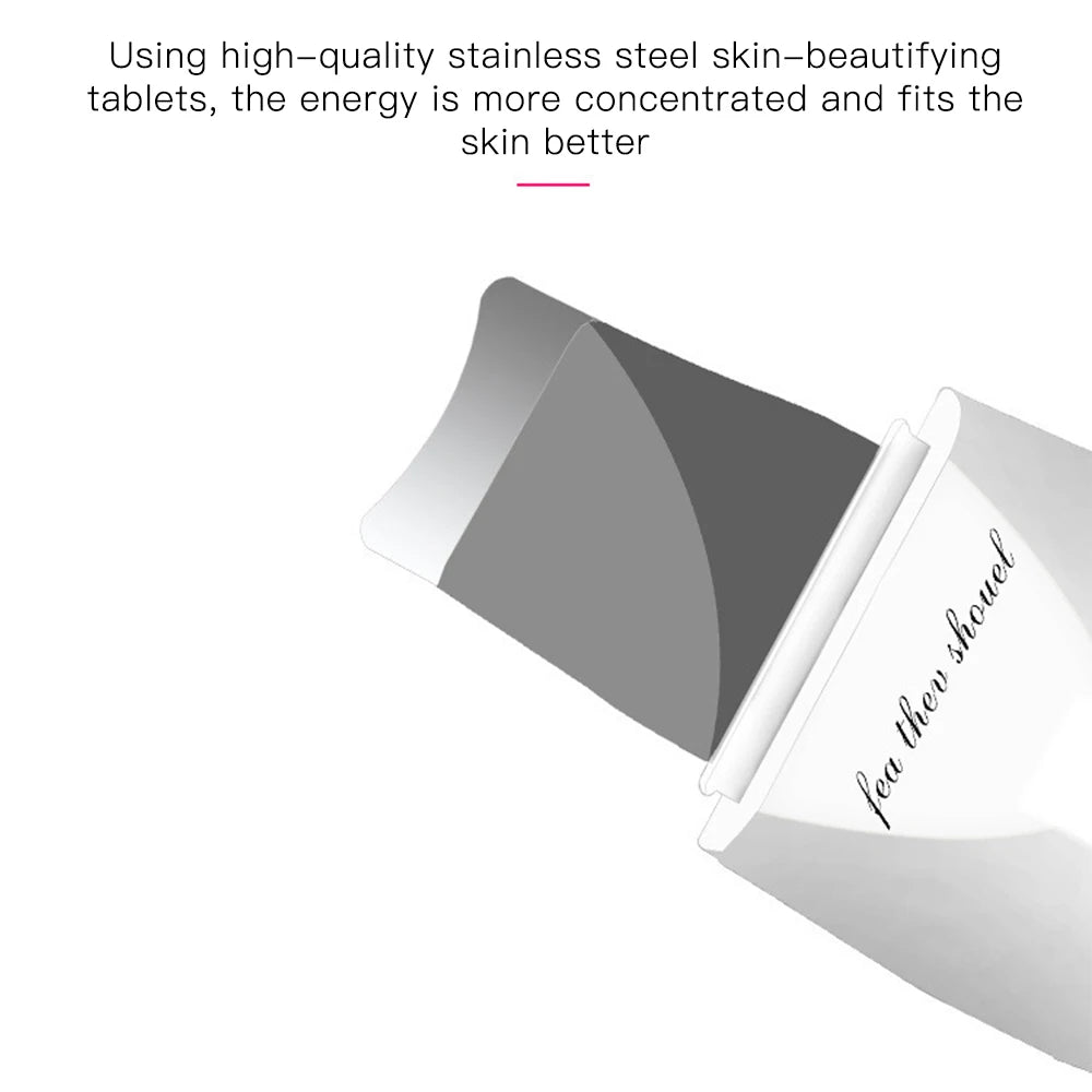 With Box Ultrasonic Skin Scrubber Vibration Face Spatula Peeling Blackhead Remover Facial Lifting Cleansing Ultrasonic Skin Care