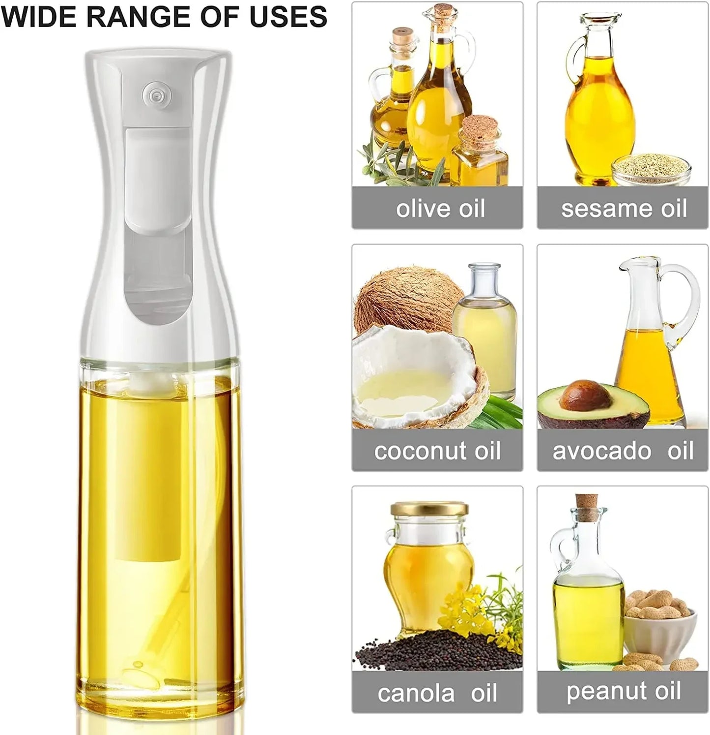 200/300/500ML Pneumatic Spray Bottle Fitness Barbecue Spray Oil Dispenser Kitchen Oil Spray Bottle Cooking Olive Oil Sprayer