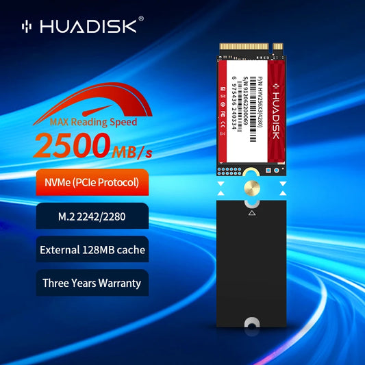 HUADISK M2 NVMe SSD 512GB 256GB 128GB Solid Disk SSD M.2 PCIe3.0X4 Internal Solid State Drive SSD 2242 to 2280 Disk For PC Lapto