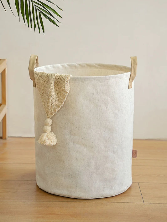 Foldable Fabric Laundry Basket Home Use Storage Basket for Clothes Toys Bedroom Storage Organizer Japanese Sle Pure Color