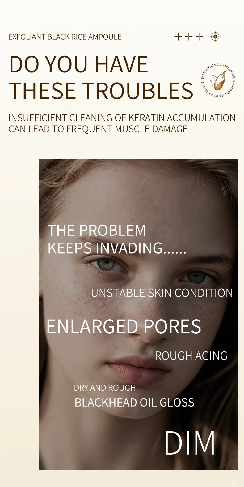 Korean White And Black Rice Exfoliating Serum Facial Moisturizing Soften Blackhead Removal Hydrating Pore Shrinking Skin Care