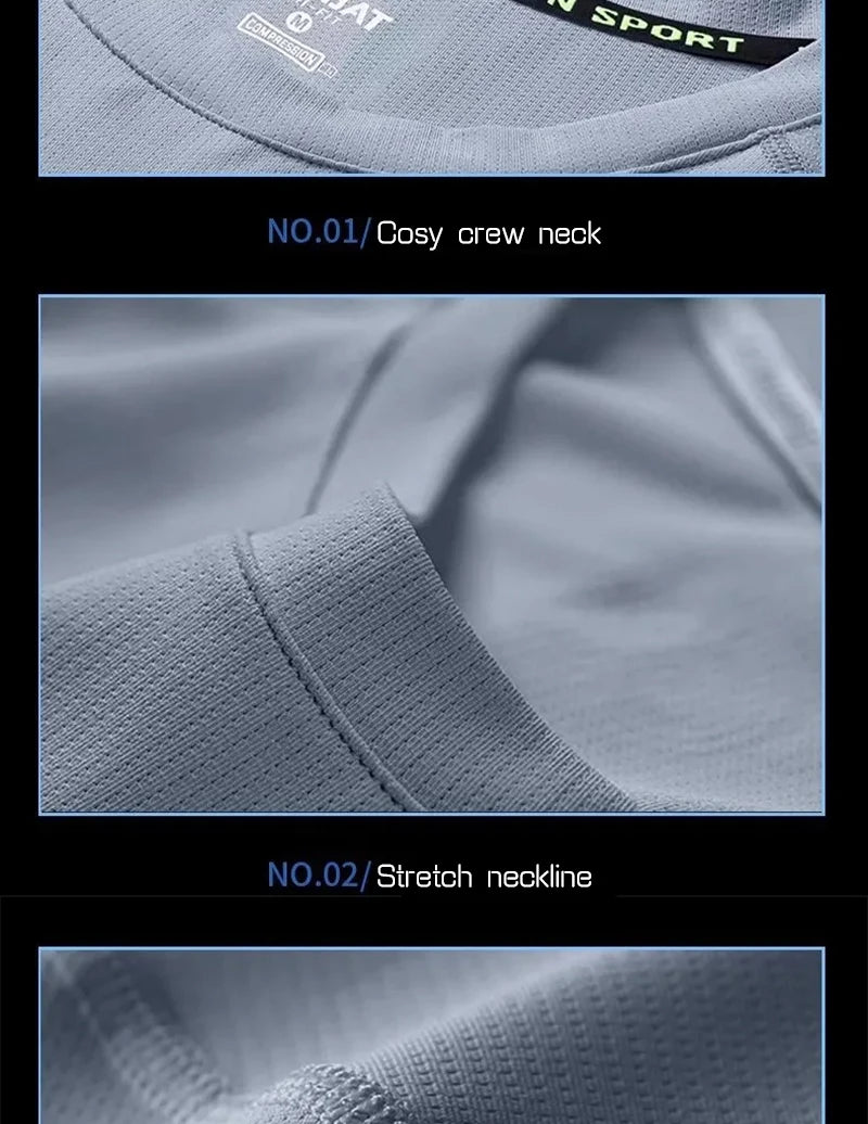 Men's Running Quick-drying Clothes Long Sleeve Running Training Fitness Morning Sports Cycling Mountaineering Men Clothes Tops